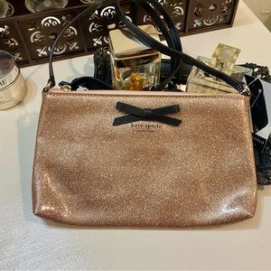 Sparkling rose gold kate spade purse